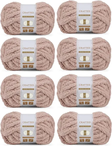 Vista 64 de Crafted By Catherine Hilo de Chenille Grueso - Paquete de 2 (8 oz / 227 g, 31.7 Yardas Cada Madeja), Beige, Calibre 7 Jumbo