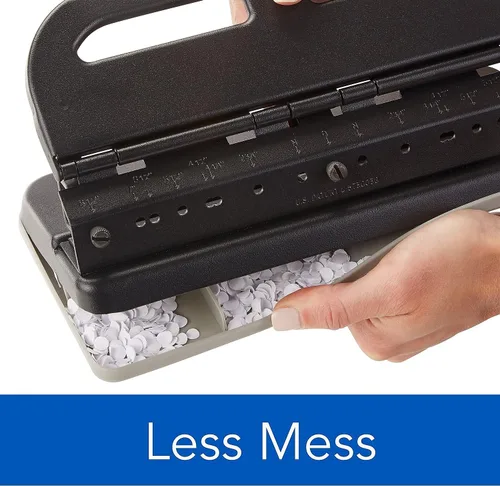 Vista 5 de Swingline Perforadora de 2 a 7 agujeros, semiajustable, perforadora de agujeros resistente, fácil al tacto, capacidad de perforación de 24 hojas