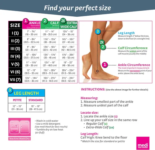 Vista 6 de mediven Plus para hombres y mujeres, 20-30 mmHg, medias de compresión de alta pantorrilla, punta abierta
