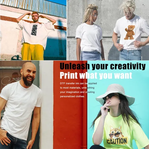 Vista 4 de Juego de tintas DTF Impresión de transferencia de calor directa a tinta de repuesto de película para impresoras Epson L800, L805, L1800, R1390