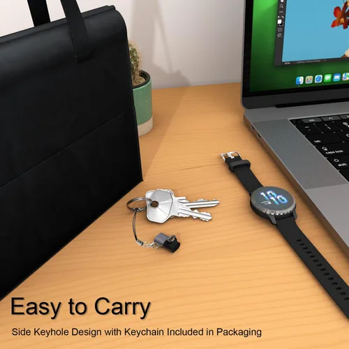 Vista 4 de Cargador USB-C para Garmin Watch, paquete de 3, adaptador de cable de carga