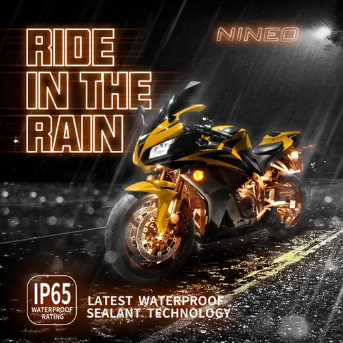 Vista 3 de NINEO 8 tiras de luces LED RGB para motocicleta, multicolor neón con control remoto inteligente, compatible con Carts Trikes Cruiser Scooter ATV UTVs