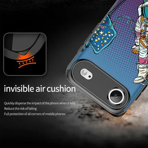 Vista 3 de CasesOnDeck Case Compatible with [Apple iPhone 17 Air/iPhone 17 Air Case] Pictorial Patterned TPU Design Case Flexible Slim and Elegant (Astronaut)