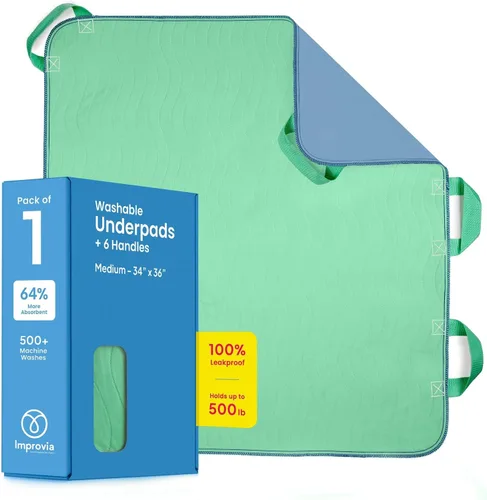 Improvia Almohadilla de cama de posicionamiento, con 8 asas reforzadas, de secado rápido, lavable, impermeable, para levantar, girar, trasladar,