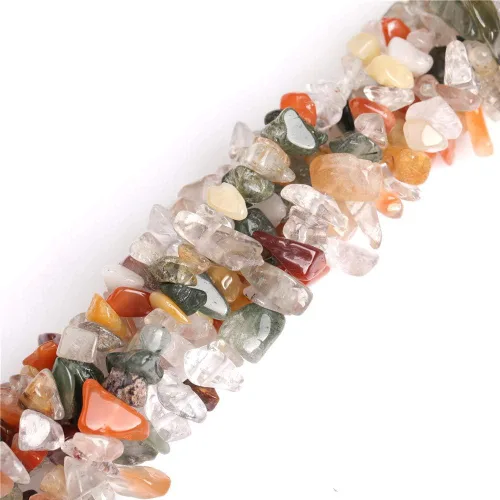 Vista 9 de Cuentas sueltas de piedra natural de grava de jade amarillo de 0.236-0.315 pulgadas, chips de piedras preciosas para hacer joyas, forma libre, 34