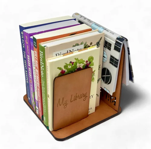 Vista 8 de Soporte para libros con mini-biblioteca de libros, regalo perfecto para amantes de los libros, accesorios únicos para libros, soporte para páginas