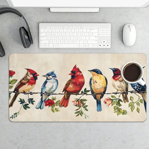 Vista 28 de Large Mouse Pad Beach Flamingos Palm Trees Rubber Base Keyboard Long Gaming Mouse pad Desk Mat Waterproof Non-Slip Protector Laptop Pads for Work