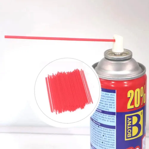 Vista 5 de Pajitas de lata, popote de extensión de lata de aerosol de repuesto, popotes de extensión de plástico rojo, 5 pulgadas (paquete de 200)