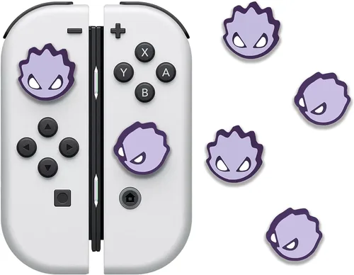 Vista 7 de 4 tapas de agarre de pulgar Jusy compatibles con Nintendo SwitchOLEDSwitch Lite, silicona suave Joy-Con Joystick Grip lindo 3D analógico Stick Cover