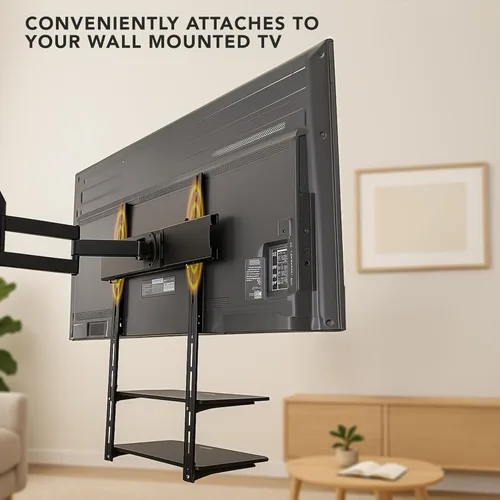 Vista 4 de mount-it. LCD, LED, Plasma TV Wall Mount Bracket para cable Box, reproductor de DVD, Stereo Componentes Shelf Negro