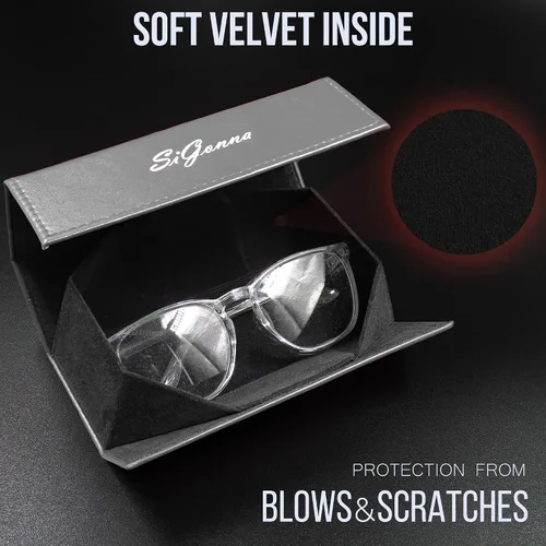 Vista 2 de SIGONNA Glasses Case for Eyeglasses - Eye Glass Cases for Women Men - Sunglass Case