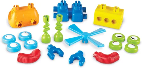 Vista 8 de Learning Resources 1-2-3 Build It Robot Factory - Robots de construcción para niños, juguetes STEM robots, juguetes de ingeniería para niños