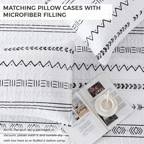 Vista 6 de Andency - Juego de edredón (90 x 90 pulgadas), 3 piezas (1 edredón estilo bohemio y 2 fundas de almohada), estilo bohemio, reversible