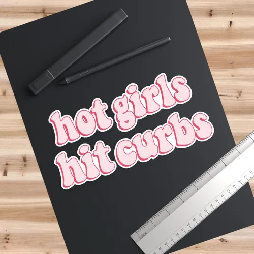 Vista 5 de HADATKA1921 Hot Girls Hit Curbs - Calcomanías divertidas para parachoques, vinilo impermeable para automóvil, calcomanías de regalo, ideas de meme