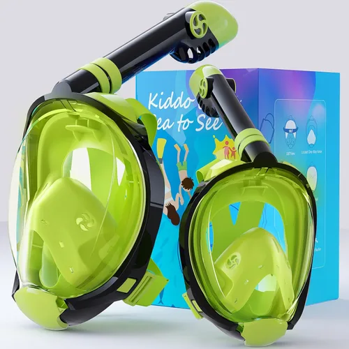 Vista 13 de Greatever G2 Adults Kids Full Face Snorkel Mask 2 Pcs,Snorkeling Gear with Latest Dry Top System,Foldable 180 Degree Panoramic View,Safe
