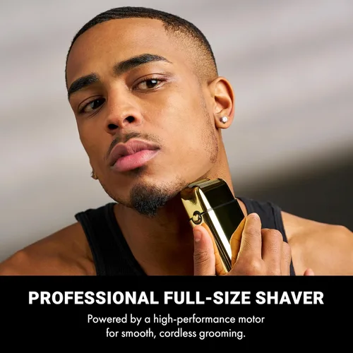 Vista 2 de BaBylissPRO METALFX Double Foil Shaver, Handheld Electric Razor for Travel, Portable Cordless Close Face Shaver for Head, Beard, & Neck