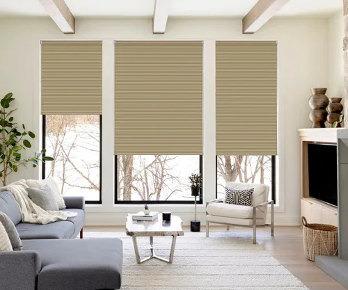 Vista 23 de LazBlinds Persianas celulares sin cordones, opacas personalizadas, 100 % bloqueo de luz, persianas plisadas para ventanas