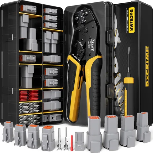 Vista 10 de Kit de herramientas de crimpado de conectores DTP, conectores eléctricos automotrices impermeables de 1/2/4/6 pines 25A, tamaño 12 contactos