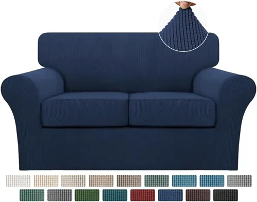 Vista 97 de Fundas de sofá de 4 piezas para sofá de 3 cojines, funda de sofá suave para perros, fundas de sofá lavables con 3 fundas de cojín individuales