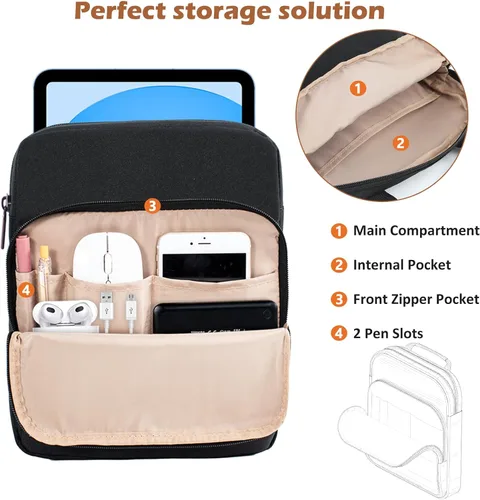 Vista 3 de Aplufine Funda de libro con cremallera, bolsa de libro de 11 x 9 pulgadas, bolsa protectora de libros, funda de libro para amantes de los libros