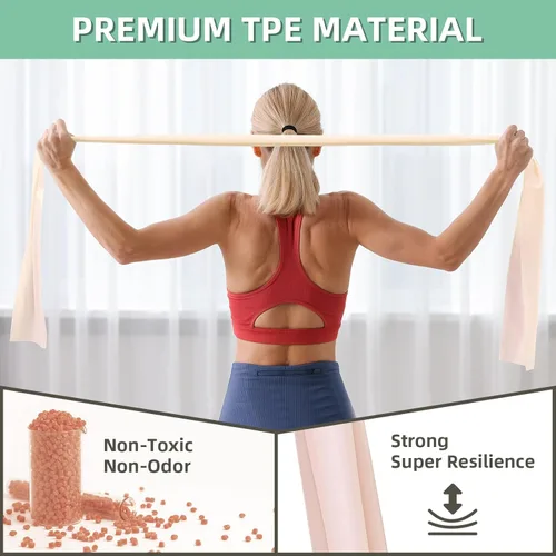 Vista 3 de Resistance Bands for Working Out, Exercise Bands, Resistance Band for Physical Therapy, Stretch Bands for Pilates, Rehab, Stretch, Strength Training