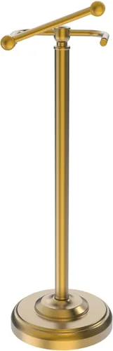 Vista 9 de Soporte de papel higiénico, soporte de papel higiénico de bronce de pie, diseño con poste pivotante y base pesada y estable de acero inoxidable