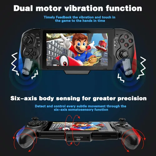 Vista 4 de Tingkengse Controlador de interruptor para Nintendo SwitchOLED, controlador Joypad Switch Pro de una pieza para modo de mano
