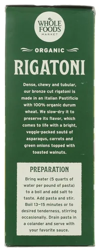 Vista 6 de Whole Foods Market, Rigatoni orgánico, 16 onzas