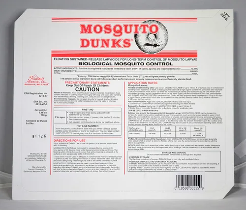 Vista 3 de Summit responsable solutions 155 Summit 100 unidades Mosquito Dunk, natural y concentrado - para insectos, 1/2 galón, natural (031-6)