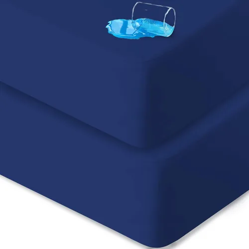 Vista 13 de Biloban Sábanas ajustables para cuna, impermeables, de 38 x 24 pulgadas, paquete de 2 fundas protectoras de colchón para Dream on Me/Newton, sábana
