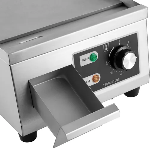 Vista 4 de Planchas comerciales – Plancha eléctrica antiadherente con parte superior plana para parrilla grande, placa caliente de acero inoxidable, ajuste