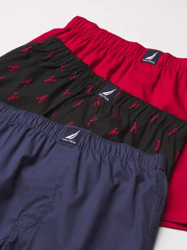 Vista 3 de Nautica Paquete de 3 bóxers de algodón tejido para hombre
