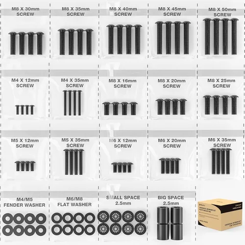 Tornillos de montaje de TV universal kit de instalación incluye M4 M5 M6 M8 tornillos y espaciadores para Samsung, Vizio, LG, TCL, Sony, Sharp,