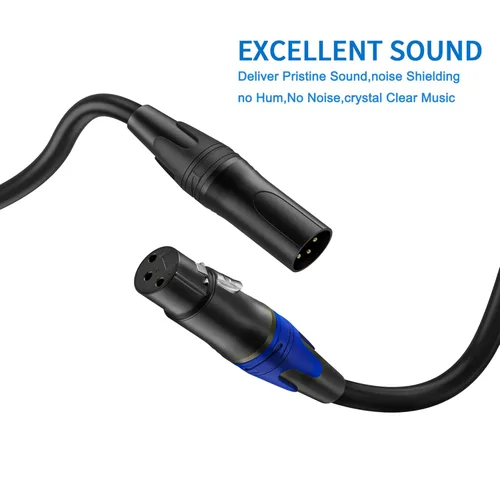 Vista 6 de LanSenSu Cable de micrófono divisor XLR Y macho a doble hembra de 3.3 pies, cable de audio equilibrado de 3 pines para micrófono estéreo a pista