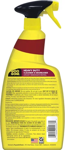 Vista 2 de Goo Gone Spray limpiador y desengrasante resistente con toalla de limpieza de microfibra, corta a través de grasa, aceite y mugre resistentes, 32