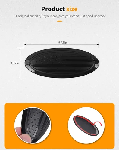 Vista 4 de Hoolcar Emblema Superpuesto de Compuerta Trasera Emblema de Puerta Trasera Cubierta de Insignia Moldura Accesorios Exteriores Compatibles con Ford