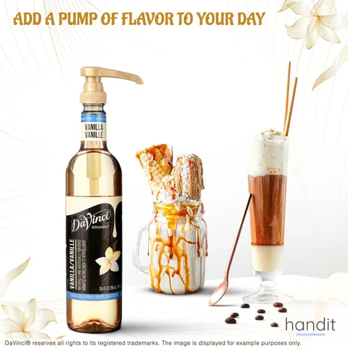 Vista 5 de HANDIT - Bombas dosimadoras de oro para jarabe de café Se adapta a botellas de plástico de 750ml/25.4oz Torani, Skinny, Davinci y Monin de 33.8oz