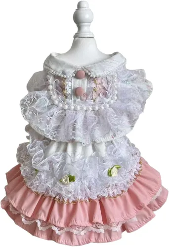 Vista 13 de Moda Vestido de Princesa de Encaje para Perro Cachorro Dulce para Perro EXTRAL Pequeño y Pequeño A-Negro XX-Pequeño