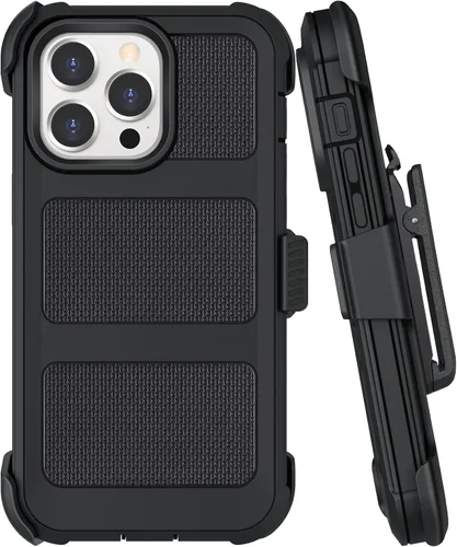 Vista 12 de Funda con Clip para Cinturón Compatible con iPhone 14 Plus Defender Case con Soporte Giratorio de 360° - Protección de Servicio Pesado Anti-Caídas A