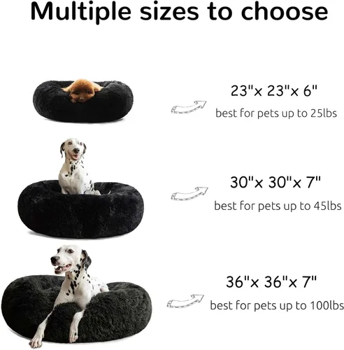 Vista 3 de Hachikitty Calming Donut Cuddler - Cama para perros medianos, 24 pulgadas