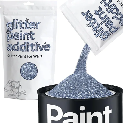 Hemway Aditivo de Purpurina para Pintura Cristales de Purpurina para Pintura Acrílica, Paredes Interiores y Exteriores, Madera, Barniz, Muebles,