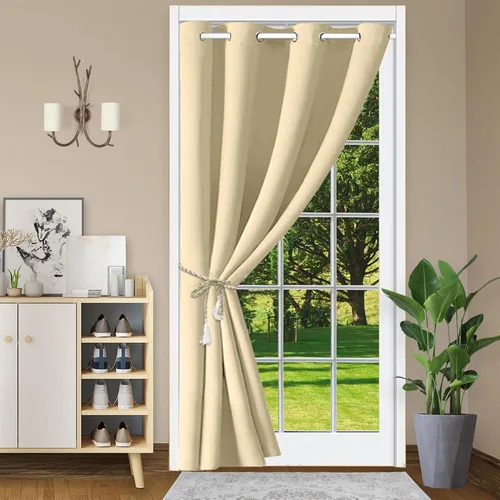 Vista 6 de SK Studio Cortinas opacas para armario, cortinas opacas con aislamiento térmico y ojales, cortinas de puerta para divisor de habitación, pasillo