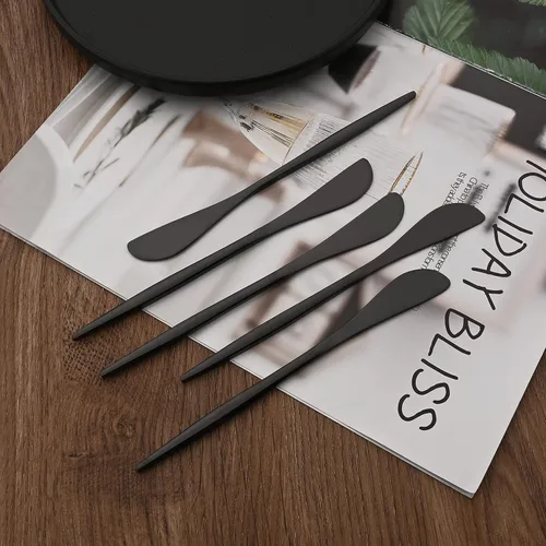 Vista 3 de Cuchillo esparcidor de 6 piezas, cuchillos esparcidores de queso de acero inoxidable para cocina, cuchillo de postre para aperitivo, mantequilla