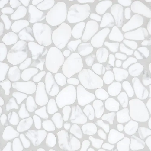 Vista 7 de SUNWINGS Azulejo de guijarros de 10 hojas para ducha, borde de suelo, cocina, baño, salpicadero de vidrio reciclado blanco Carrara, aspecto