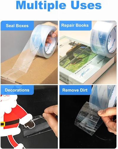 Vista 7 de JARLINK Paquete de 2 pistolas dispensadoras con 2 rollos de cinta con cinta de embalaje transparente (18 rollos) para embalaje de envío, sellado