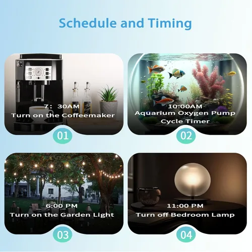 Vista 2 de Enchufe inteligente, enchufe LIMITNIU Alexa, enchufes inteligentes para el hogar que funcionan con Alexa y Google Home, salida inteligente