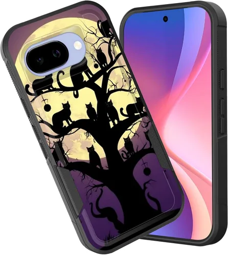 Vista 64 de Funda para Pixel 7a, funda protectora híbrida de doble capa resistente a prueba de golpes de policarbonato duro de silicona suave TPU para Google