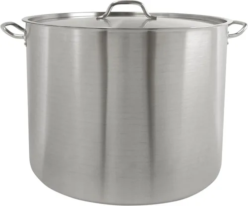 Vista 8 de TrueCraftware - Olla de acero inoxidable de 8 cuartos con tapa - Olla grande de inducción resistente, utensilios de cocina para cocinar a fuego