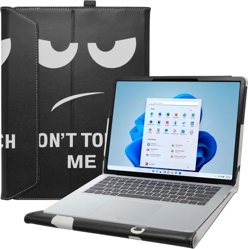 Vista 8 de Bige Surface Laptop Studio 2 - Funda de piel sintética con 2 soportes plegables para tabletas Microsoft de 14.4 pulgadas, color negro