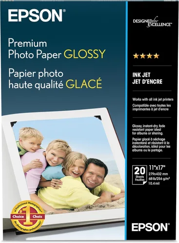 Vista 9 de Papel para fotografía Epson de calidad prémium, brillante, Blanco